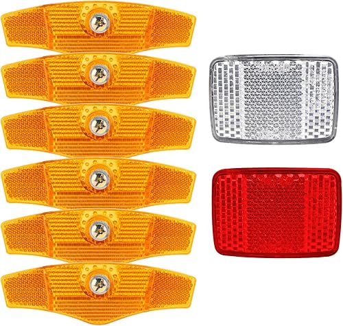 8 Pezzi Catarifrangente Bici, Katzenaugen Fahrrad Kinder, Riflettore Posteriore, Avviso di Guida Notturna per Garantire la Sicurezza di Guida, Adatto per Bici da Strada, Mountain Bike, ECC - Ysert