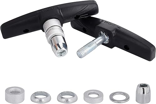 Pattini Freno V-Brake Pastiglie Freni Bici 70mm MTB con Dadi Esagonali Chiave Distanziali per Biciclette da Strada e Mountain Nero 4 Paio - Ysert