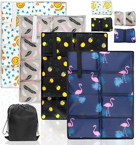 4 cuscini per esterni, pieghevoli, per esterni, parco giochi, campeggio, escursioni, picnic, con 1 custodia - Ysert