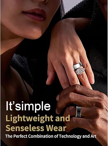 Smart Ring Fitness Tracker per Uomini e Donne, IP68 Impermeabile Fitness Sonno Frequenza Cardiaca Ossigeno nel Sangue Tracker Smart Ring, Bluetooth Fitness Tracker Anello - Ysert