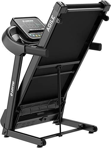 LOTTO Agile,Tapis roulant elettrico pieghevole, max 2.5 CV,max.100kg,Bluetooth,Spax/Kinomap/Zwift,inclinazione automatica,computer LED,1-10 km/h,120x40 cm, 12 programmi, chiave di sicurezza - Ysert