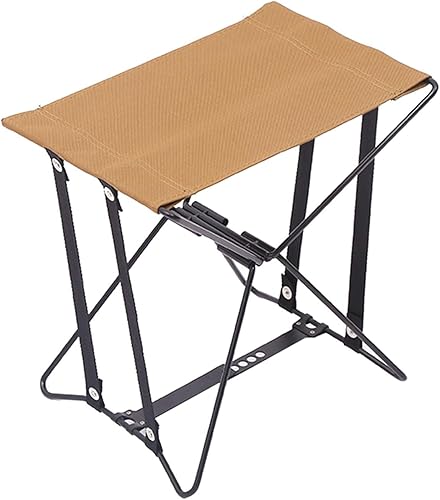 Sgabello da Campeggio Sgabello Pieghevole Portatile sotto poggiapiedi da scrivania Sedia da Sella compatta Poggiapiedi Pieghevole per Barbecue, Cachi - Ysert