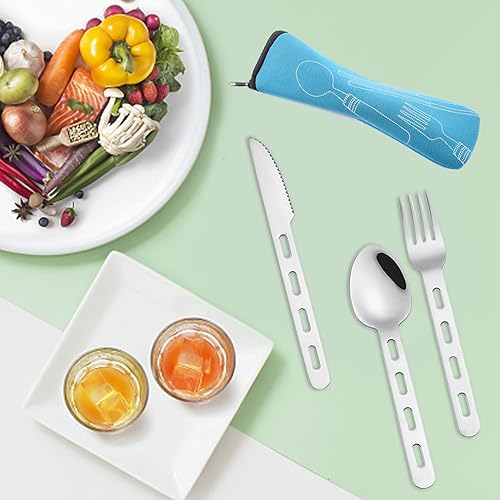 Set Di Posate Da Campeggio, Combinazione Forchetta, Cucchiaio E Coltello, Posate In Acciaio Inossidabile, Posate Da Esterno Riutilizzabili - Ysert