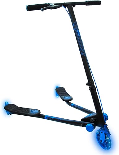 BIPATTINO - MONOPATTINO LUMINOSO NEON 3 RUOTE - SKATEBOARD - SKATE (BLU) - Ysert
