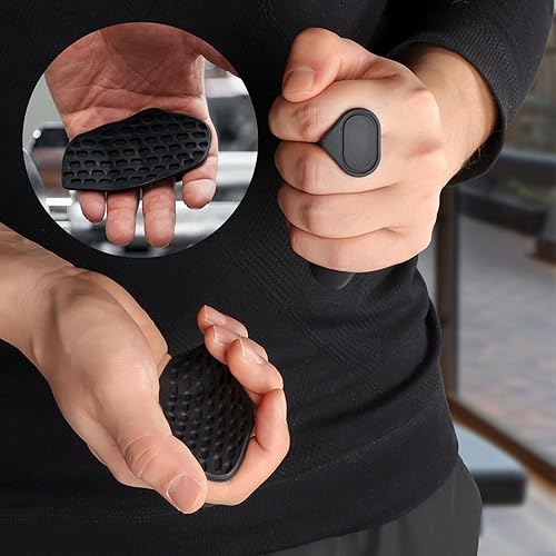 HTTDSLF Impugnature Antiscivolo da Palestra per Sollevamento Pesi, 4 Pezzi Guanti da Palestra, Guanti Grip Pad, Impugnature Senza Dita, Guanti da Allenamento in Gomma per Uomini - Ysert