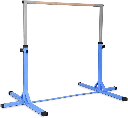 Sbarra da Ginnastica Artistica in Legno Massello e Acciaio, Sbarra da Danza Classica per Casa Regolabile in Altezza tra 91 e 150 cm, con Portata di 100 kg, 200 x 121 x 91/150 cm - Ysert