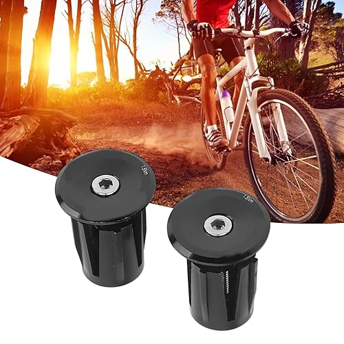 Tappi per estremità Barra da 2 Pezzi, Tappi per Manubrio Bici in Alluminio per Manubri Diametro 15-24 Mm Accessori Ciclismo Mountain Bike(Nero) - Ysert