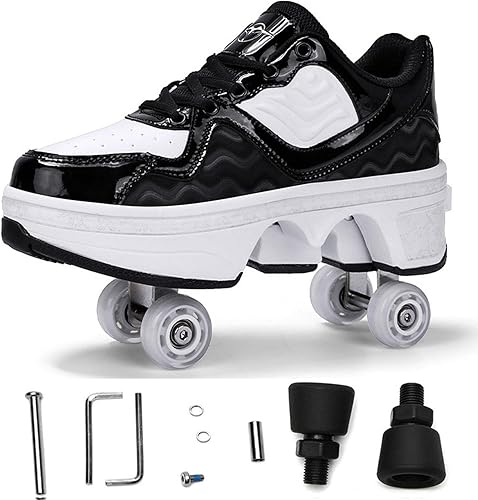 Deformation Roller Scarpe, Unisex Skate Scarpe Pop Out Ruota Roller Skate Scarpe Automatiche Walking Scarpe Invisibile Pulley Pattini Pattini - Ysert
