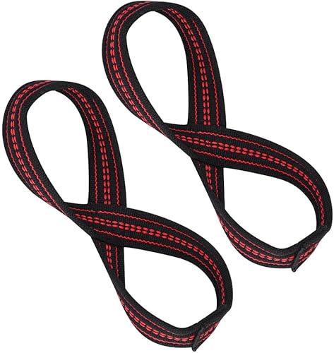 Cinghie per Sollevamento Pesi Figura 8, Supporto Ganci Palestra Polsi Cross Training Protezion da Polso Impacchi Uomini Donne Fitness Polsini In Cotone Tirare Su Stacco Terra Manubri - Ysert