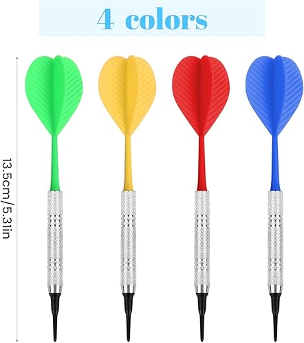 Set di 12 Freccette Morbide con 100 Punta di Sostituzione 14g Freccette Professionali Punta Plastica per Bersaglio Elettronico Freccette con Punta in Plastica per Attività Indoor - Ysert