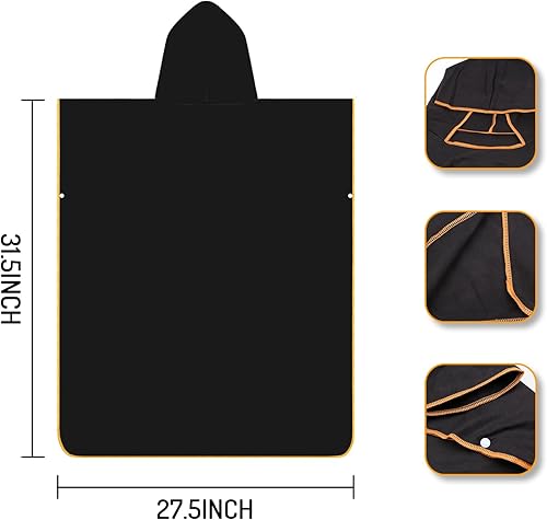 Bambini Swim Poncho Surf Poncho Asciugamano con Cappuccio, Robe da Bagno Towel in Microfibra Assorbente, Accappatoio per Surf Viaggi Campeggio Piscina Spiaggia, Blu Navy - Ysert
