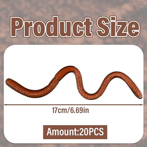 Artificiale Earthworm, 20 pezzi Vermi in plastica morbida, Biomimetic Morbido Silicone Earthworm, Esche di pesca di basso, Giocattoli Simulazione Lombrichi, Scherzi di scena - Ysert