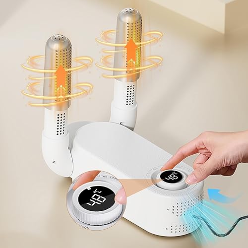 Dryer elettrico per scarpe con timer intelligente, design pieghevole e asciugatura rapida, luce UV + carbone attivo, doppio antibatterico, efficace eliminazione degli odori per scarpe, cappelli e - Ysert