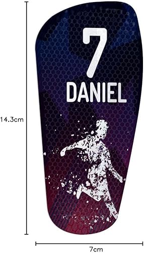 Wanapix | Parastinchi da Calcio Personalizzati per Bambini | Finitura Premium e Texture Esagonale | Con Foto, Nome e Numero| Protezione Completa - Ysert