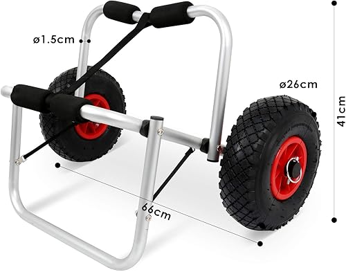 Carrello pieghevole per kayak, canoa, in alluminio, per barca, canoa, surf, canoa, canoa, canoa, canoa, canoa, canoa, carrello per il trasporto fino a 80 kg - Ysert