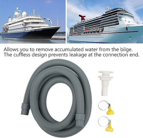 Tubo per Pompa di Sentina a Prova di Tenuta Kit Idraulico per Pompa di Sentina Marina con Fascette Stringitubo Passascafo per Barche Yacht Camper - Ysert