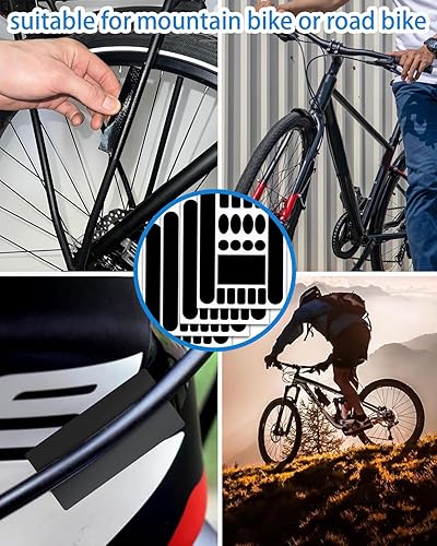 4 Pezzi Protezione Telaio Bici Adesivi in Carbonio,Adesivi Protettivi Bici,Pellicola Protettiva Telaio Bici,Pellicola Protettiva MTB in Carbonio,per Bici,MTB ecc - Ysert