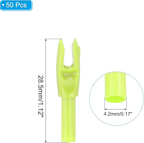 Frecce per Tiro Arco Nocks 4,2mm 0,165', 50pz Inserto Nock Frecce di Ricambio per Frecce Caccia Arco Composito Arco Ricurvo, Giallo - Ysert