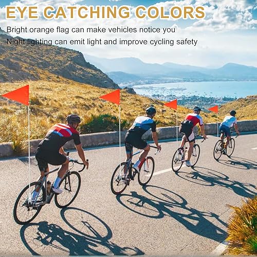 Jortmrd Gagliardetto per Bicicletta, 150 cm Bandiera per Bicicletta di Sicurezza per Bambini, Regolabile Bandiera Bicicletta Bambini (Rosso) - Ysert