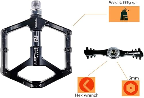 Pedali Antiscivolo in Lega di magnesio Easy MTB/Mountain Bike/Bici da Strada/City Bike/Pedali per Ciclismo/BMX Pedali per Biciclette con Fuso in Acciaio CR-Mo - Ysert