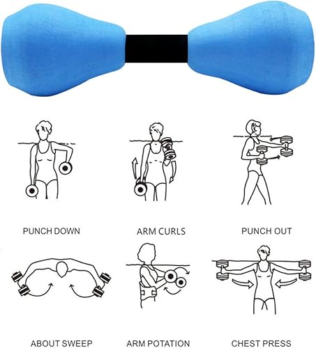 Water Aerobics Dumbbells, Set di 2 manubri Corti in Schiuma per acquagym aquafitness aquajogging Sport Acquatici Aqua Fitness manubri per Adulti Uomini e Donne - Ysert