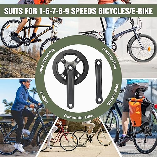 Singel Speed - Guarnitura 38T/46T/48T Bicycle Crankset da 170 mm, in alluminio, per bicicletta da donna - Ysert