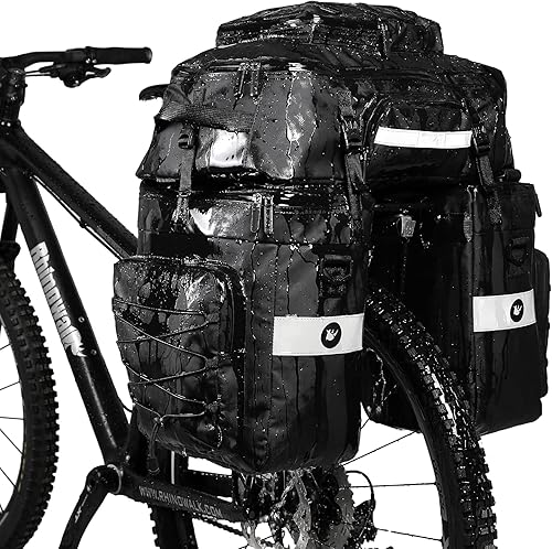 Rhinowalk 3 IN 1 Bike Pannier Bag Multifunzionale Bicicletta Posteriore Rack Carrier Bag Zaino con Parapioggia - Ysert