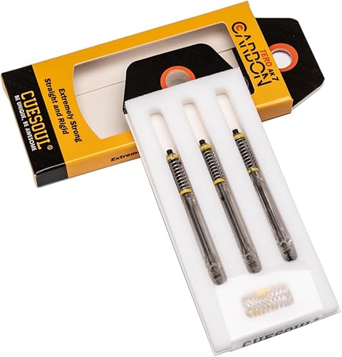 CUESOUL TERO AK7Aste/stelo per Freccette in Carbonio, Sottili, telescopiche a Molla Integrate, Set da 3 Pezzi - Ysert