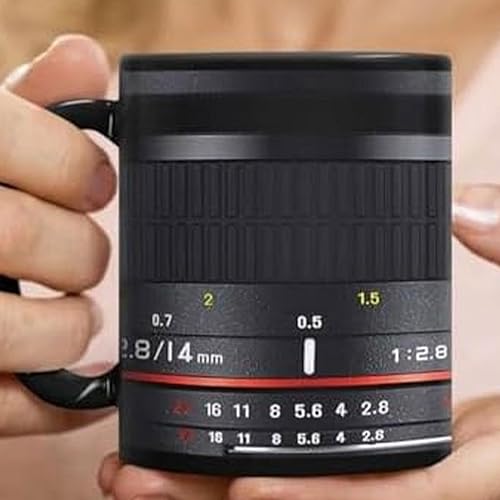 Tazza Da Caffè Con Obie-ttivo Per Fotocamera, Tazza Da Caffè In Ceramica Da 350 Ml, Tazza Da Caffè A Forma Di Obie-ttivo Per Fotocamera, Tazze Da Caffè Con, Per Appassionati Di Fotografia - Ysert