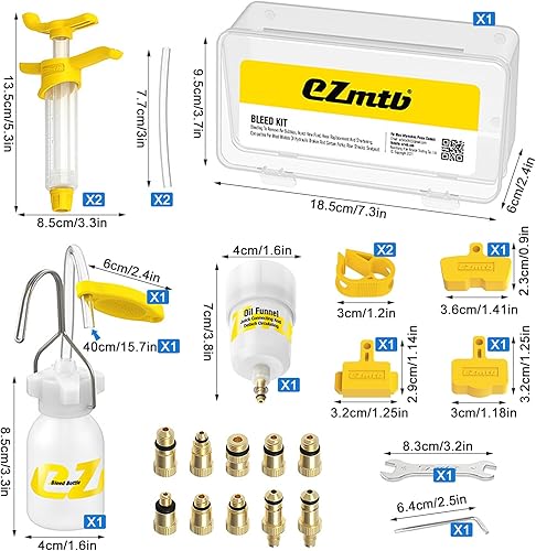 Kit Spurgo Freni Bicicletta, Freni a Disco Idraulico Universale Kit di Attrezzi Bici Sfiato Kit Spurgo Freni per Shimano, Magura, Tektro, Serie SRAM e Mountain Bike - Ysert