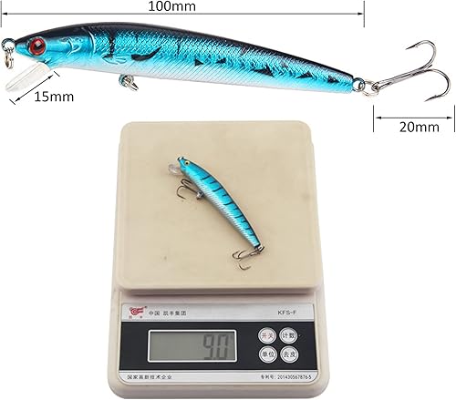 Esche da Pesca, 10 Kit di Esche da Pesca, Artificiale Pesca Richiamo Set, Esche Artificiali 3D Forma di Sanguinerola da Pesca, Attrezzatura di Pesca Esche Artificiali Perfetto per Pesca - Ysert