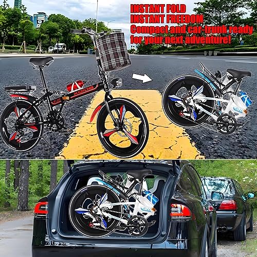 7 Velocità variabile bicicletta Mountain pieghevole 20pollici Telaio in acciaio ad alto tenore di carbonio Folding bike Adatto per Adulti donne uomini e adolescenti Bici da città - Ysert