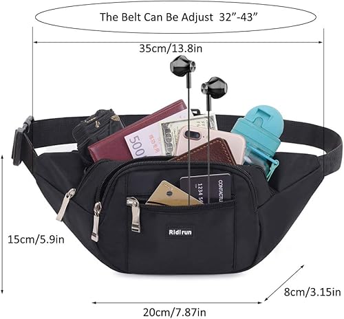 Marsupio con 4 Tasche Marsupio Bum Bag Cintura Regolabile Singola Spalla per Escursionismo Casuale Bicicletta Escursione Campeggio - Ysert