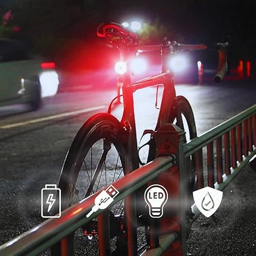NK Luce posteriore a LED per bicicletta, 5 modalità di luce, ricaricabile, porta di ricarica DC5V 1A, Micro USB, IPX5 resistenza all'acqua, facile installazione (compatibilità tutte biciclette) - Ysert