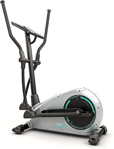 CURV 2.0 Bicicletta Ellittica da Casa | Cross Trainer | Esercizi di Step | Air Walker | Compatta | Console Digitale LCD | Bluetooth | App Smartphone | Nero e Grigio Argento - Ysert