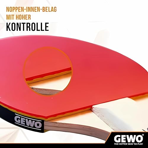 Mini racchetta – Piccola racchetta da ping pong con manico ridotto e lama per racchetta per divertimento – Racchetta completa leggera con rivestimento interno a nodi rossi e neri, 15,5 x 9,5 cm - Ysert