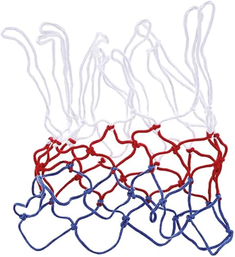 Rete canestro. Rete di ricambio per canestro regolamentare 46 cm. Rete basket a 12 ganci. Rete canestro basket esterno/interno. Baskeball net. Rete da basket resistente e tricolore. - Ysert