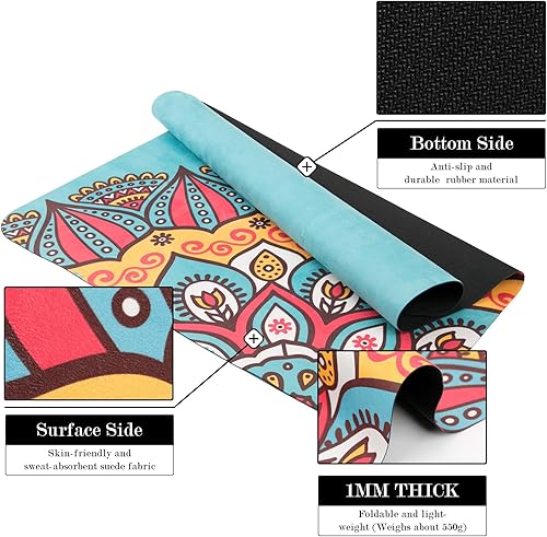 Tappetino per Pilates Reformer, Antiscivolo Accessori per l'allenamento Yoga, Tappetino di Copertura per Macchine da Ginnastica Domestiche, Assorbente del Sudore, Pieghevole, 96x56cm - Ysert