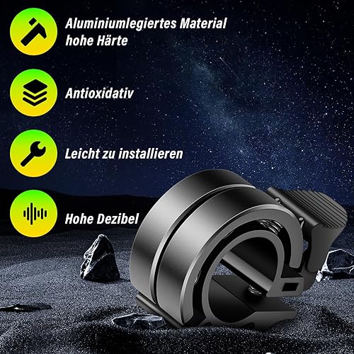 Campana della bicicletta, in lega di alluminio Mini Campana della bicicletta 100db Bell Loud, nuovo aggiornamento doppio anello della campana Loud e più lungo, 22-24 mm Manubri - Ysert
