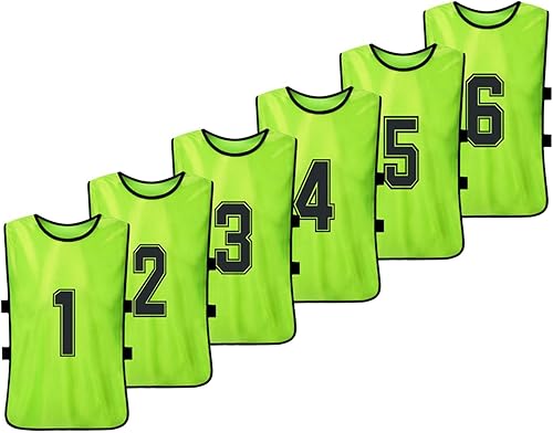 Maglie da calcio numerate Bavaglini da calcio numerati Gilet da calcio Scrimmage Vest Squadra di calcio Gilet da basket Scrimmage Gilet numerato Bavaglini da calcio Pinnies da basket 12 PCS Adulti - Ysert