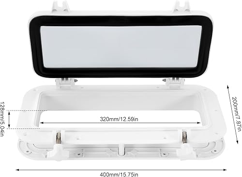 40 x 20 cm oblò finestra rettangolare barche yacht oblò finestra portlight, vetro temperato per barca marina, yacht, vetro temperato, resistente ai raggi UV, per yacht - Ysert