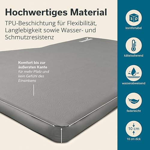 Skandika - Easy Single/Double - Easy 3D Premium Single/Double - Materassino autogonfiante - ideale per il campeggio - spessore 10 cm (3D Premium Double) - Ysert