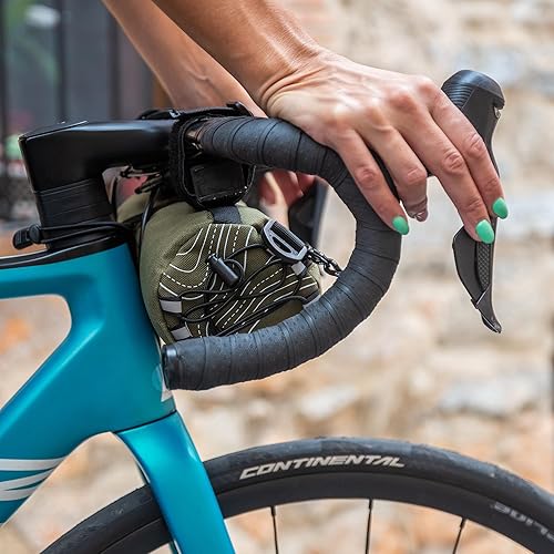 Borsa per manubrio bici da strada, ghiaia e BTT - Zaino Bikepackaging con tracolla rimovibile per spalla e cerniera impermeabile - 23 x 10 cm - 2 l (nero) - Ysert