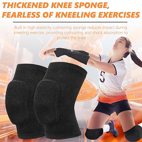 Danza Ginocchiera,1 Paio Ginocchiere Morbide nero, per Pallavolo, Calcio, Pallavolo, Pallacanestro, Arrampicata - Ysert