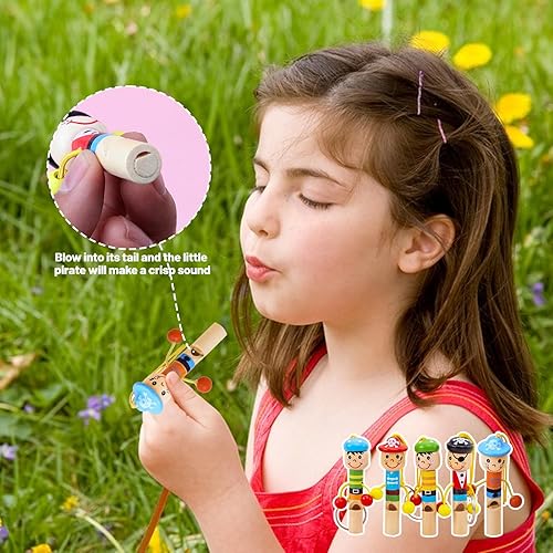 Fischietto Bambini,Yiyifor 10 Pezzo Fischietto per Bambini in Legno,Fischietti Compleanno Bambini,Strumento per Imparare la Musica dei Bambini,per Riunioni,Giochi,Intrattenimento,Festival - Ysert