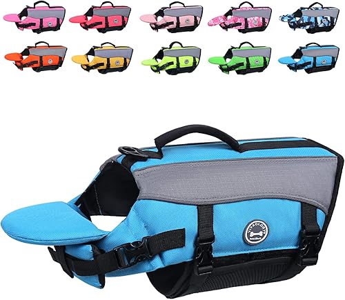 Giubbotto Salvagente per Cani con Galleggiante Anteriore Rimovibile, Gilet di Salvataggio con Rifiniture Riflettenti e Imbottitura Extra per Nuoto e Navigazione, Rosa Fluo, M - Ysert