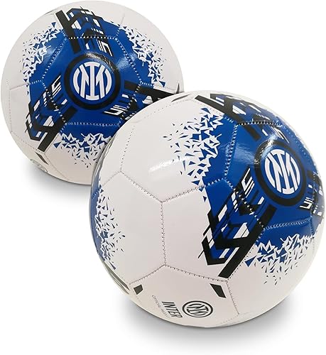 Pallone da Calcio Ufficiale Inter Neroazzurri Mondo in cuoio Ø cm 23 gr 300 - Misura 5 + Portachiave calcio - Ysert