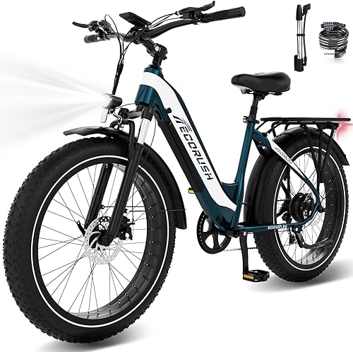 bicicletta elettrica, mountain bike con pneumatici grassi 26 * 4.0, motore brushless ad alta velocità da 250W, batteria integrata da 48V 13AH, bicicletta elettrica adatta agli adulti - Ysert