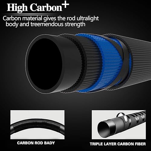 Sougayilang Canna da pesca alla carpa, Porable High Carbon 4 Pc grezzi carpa canna da pesca per viaggi acqua dolce pesca acqua salata - Ysert
