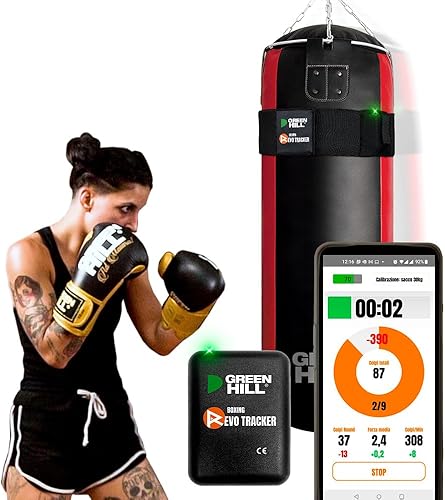 GREEN HILL Boxing Revo Tracker sensore per sacco da boxe conta colpi pugilato misuratore Pugni Frequenza Forza - Ysert